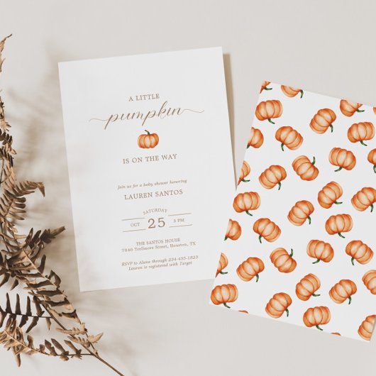 Pumpkin Pattern Herfst Baby shower | Kaart