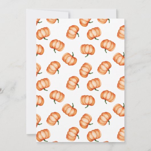 Pumpkin Pattern Herfst Baby shower | Kaart (Achterkant)