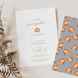 Pumpkin Pattern Herfst Baby shower   Uitnodiging