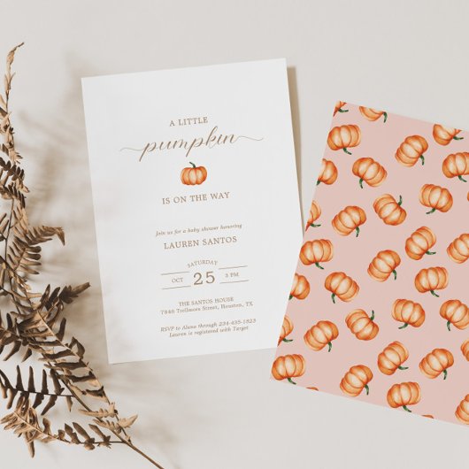 Pumpkin Pattern Herfst Baby shower | Uitnodiging
