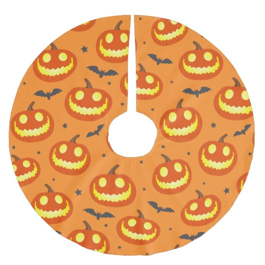 Pumpkin Pattern Oranje Herfst Kerstboom Rok (Voorkant)