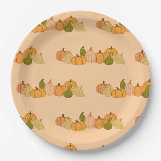 Pumpkin Pattern Paper Napkins – Halloween Party Papieren Bordje (Voorkant)