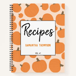 Pumpkin Pattern Recipe Blank Cookbook Notitieboek