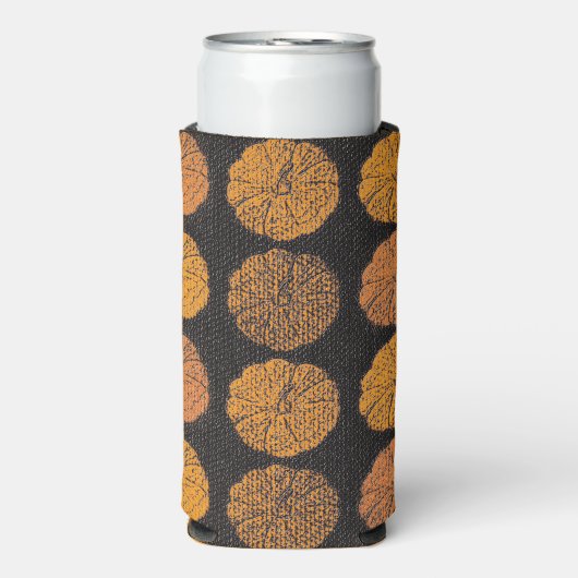 Pumpkin Pattern Seltzer Blikjeskoeler (Seltzer Voorkant)