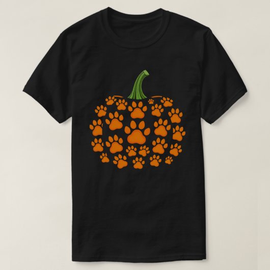 Pumpkin Paw Print Halloween Cute Dog Lover T-shirt (Design voorkant)