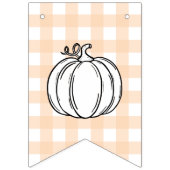Pumpkin Peach Gingham Baby shower Bunting Flags Vlaggetjes (Tweede vlag)