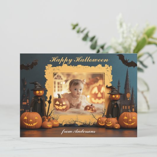 Pumpkin Peek-a-BOO Kaart (Staand voorkant)