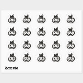 Pumpkin Peek – Black Cat Halloween Design on Ronde Sticker (Vel)