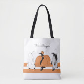 Pumpkin Penguin Schattigee Cartoon Funny Halloween Tote Bag (Voorkant)