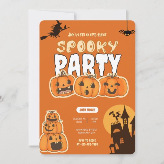 Pumpkin Perfection Halloween Party Uitnodiging (Voorkant)