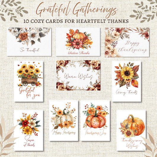 Pumpkin & Petals Thanksgiving Card Kaart