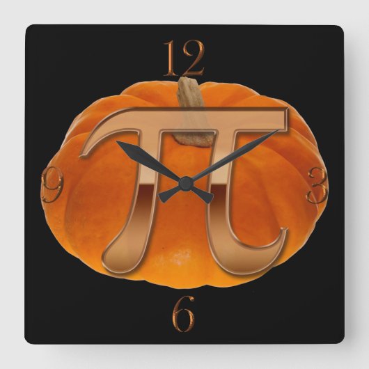 Pumpkin Pi Funny Wiskunde-lover's wandklok (Voorkant)