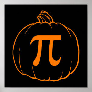 Pumpkin Pi (taart) wiskundige Humor Poster