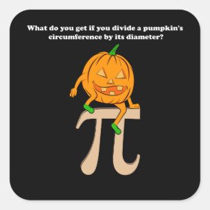 Pumpkin Pi Wiskunde Halloween Vierkante Sticker