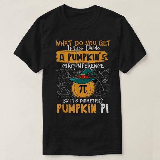 Pumpkin Pi Wiskunde Teacher Halloween Thanksgiving T-shirt (Design voorkant)