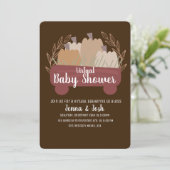 Pumpkin Pick Wagon Virtual Baby shower Kaart (Staand voorkant)