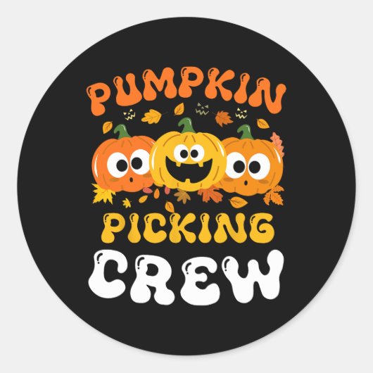 Pumpkin Picking Crew 2024 Grappig neef Crew Hallow Ronde Sticker (Voorkant)