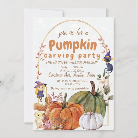 Pumpkin Picking Crew Planner Invitation Kaart (Voorkant)