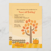 Pumpkin Picking Invitation Kaart (Voorkant / Achterkant)