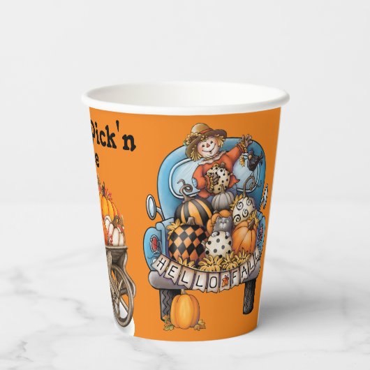 Pumpkin Pick'n Time Papieren Bekers (Achterkant)