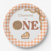 Pumpkin Pie 1st Birthday Papieren Bordje (Voorkant)