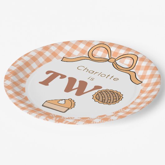 Pumpkin Pie 2nd Birthday Papieren Bordje (Gekanteld)