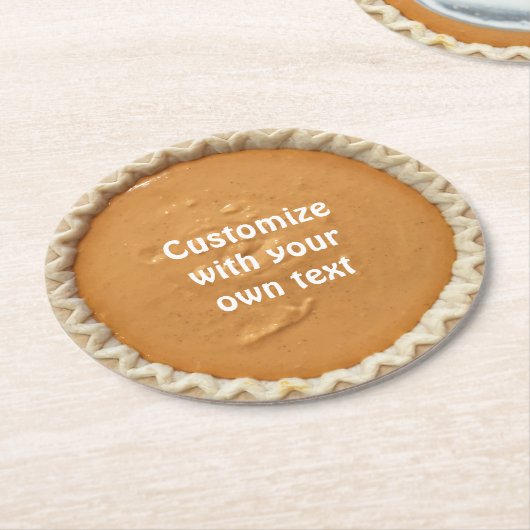 Pumpkin Pie aangepaste tekst Ronde Kartonnen Onderzetter (Gebogen)