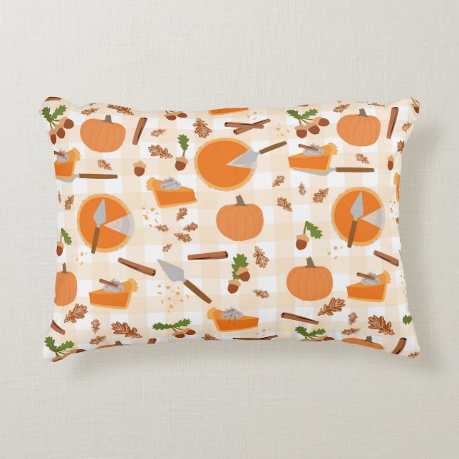 Pumpkin Pie Autumn Herfst Pattern Accent Kussen (Voorkant)