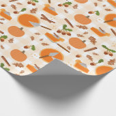 Pumpkin Pie Autumn Herfst Pattern Cadeaupapier (Hoek)