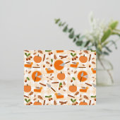 Pumpkin Pie Autumn Herfst Pattern Folie Feestdagen Briefkaart (Staand Voorkant)