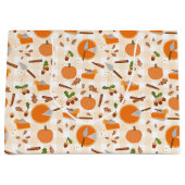 Pumpkin Pie Autumn Herfst Pattern Groot Cadeauzakje (Voorkant)