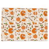 Pumpkin Pie Autumn Herfst Pattern Groot Cadeauzakje (Achterkant)