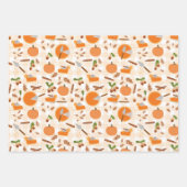 Pumpkin Pie Autumn Herfst Pattern Inpakpapier Vel (Voorkant 3)