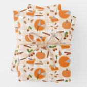 Pumpkin Pie Autumn Herfst Pattern Inpakpapier Vel (In situ)