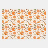 Pumpkin Pie Autumn Herfst Pattern Inpakpapier Vel (Voorkant)