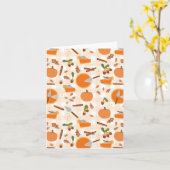 Pumpkin Pie Autumn Herfst Pattern Kaart (Gele Bloem)