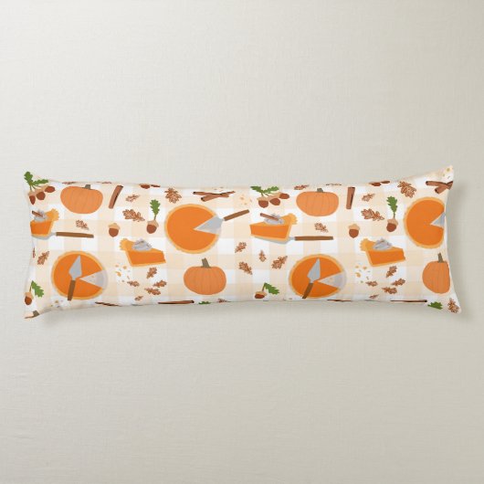 Pumpkin Pie Autumn Herfst Pattern Lichaamskussen (Achterkant)