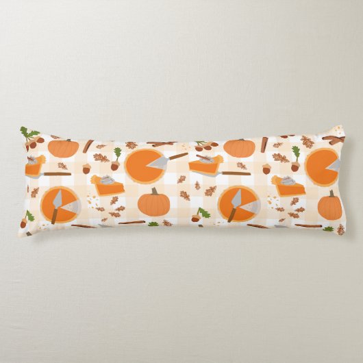 Pumpkin Pie Autumn Herfst Pattern Lichaamskussen (Voorkant)