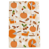 Pumpkin Pie Autumn Herfst Pattern Medium Cadeauzakje (Voorkant)