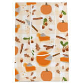 Pumpkin Pie Autumn Herfst Pattern Medium Cadeauzakje (Achterkant)
