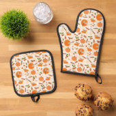 Pumpkin Pie Autumn Herfst Pattern Ovenwant & Pannenlap Set (Top down)