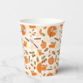 Pumpkin Pie Autumn Herfst Pattern Papieren Bekers (Rechts)