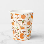 Pumpkin Pie Autumn Herfst Pattern Papieren Bekers (Voorkant)