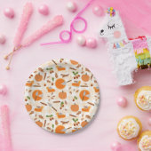 Pumpkin Pie Autumn Herfst Pattern Papieren Bordje (Feest)