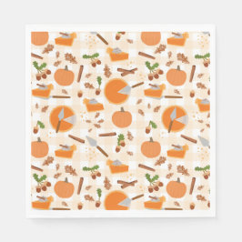 Pumpkin Pie Autumn Herfst Pattern Servet
