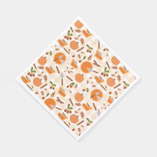 Pumpkin Pie Autumn Herfst Pattern Servet (Hoek)