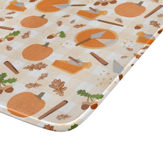 Pumpkin Pie Autumn Herfst Pattern Snijplank (Hoek)