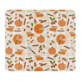 Pumpkin Pie Autumn Herfst Pattern Snijplank