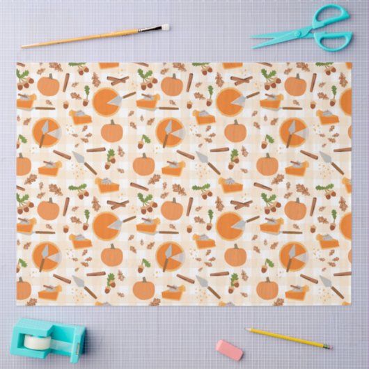 Pumpkin Pie Autumn Herfst Pattern Tissuepapier (Craft)