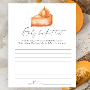 Pumpkin pie - Baby bucket list spel